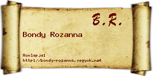 Bondy Rozanna névjegykártya